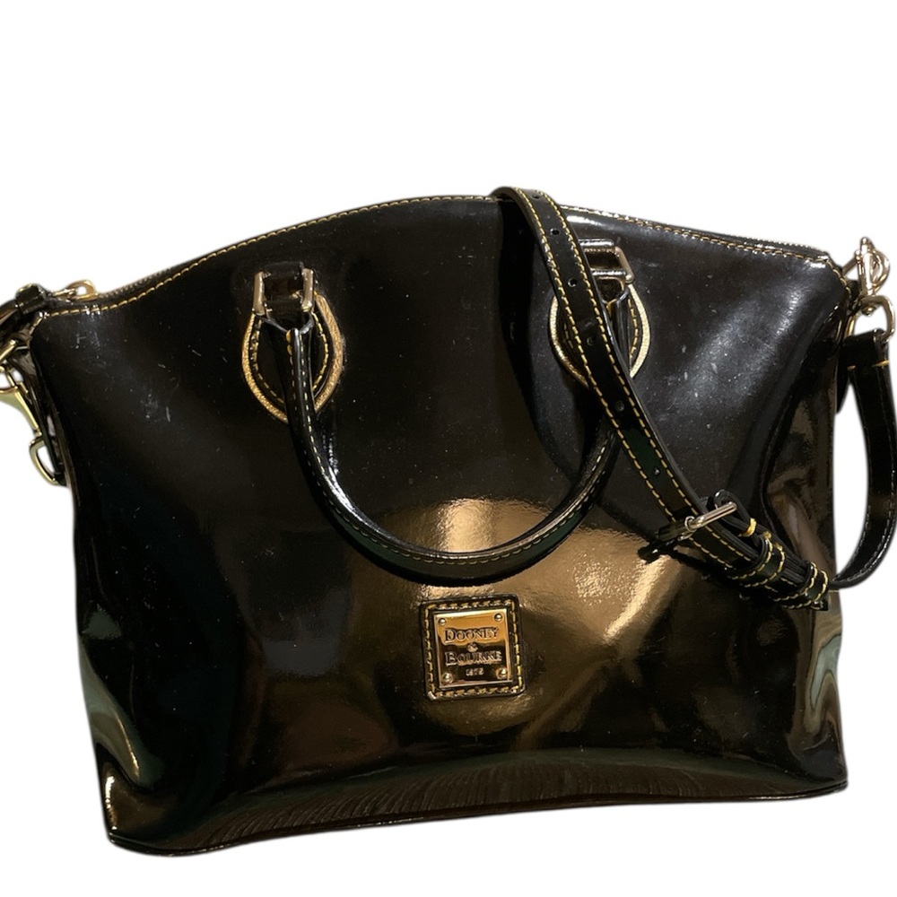 Dooney & Bourke Glossy Black Patent Leather Shoulder/Hand Bag